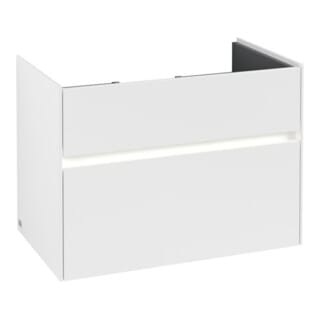 V&B Waschtischunterschrank Collaro 75,4x54,6x44,4cm, WT mi, LED, wh. ma