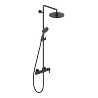 Duravit Duschsystem C.1 Ausl. 350mm, m Brause-Einhebelmischer, schwarz matt