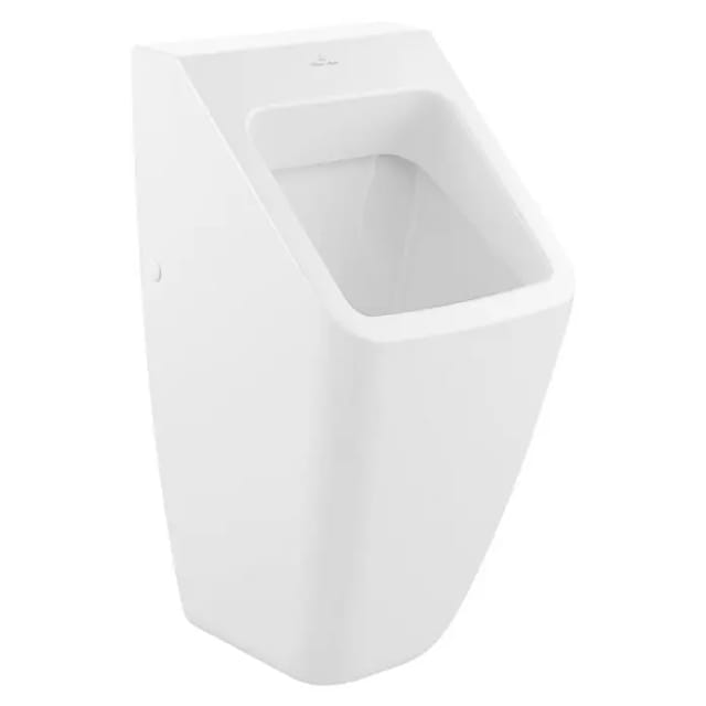 V&B Absaug-Urinal Architectura weiß, vorne gerade, Zu-/Ablauf verdeckt