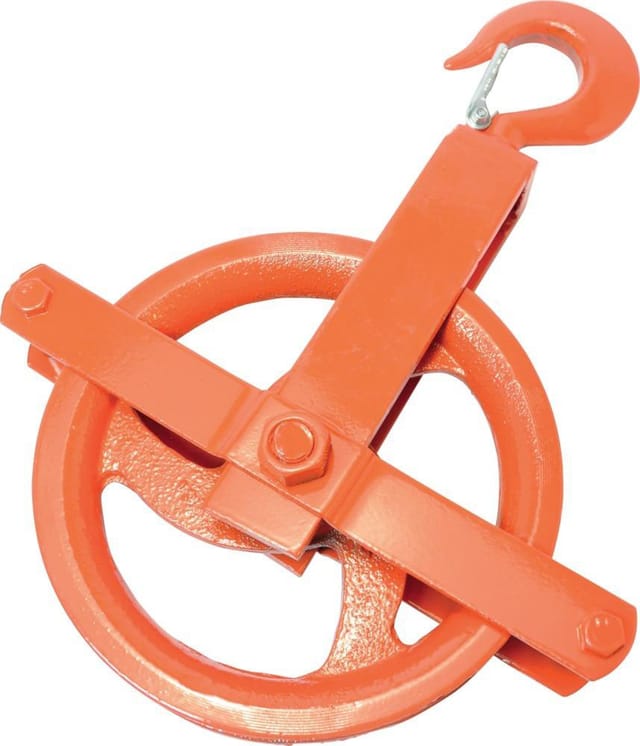 PÖSAMO Klobenrad Stahl rot-lack. für Seil-Ø b.25,0mm
