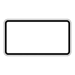 Zusatzschild Blanko, 330x600mm Grund Weiß - Rand Schwarz Ral-gütezeichen Folie Ra1