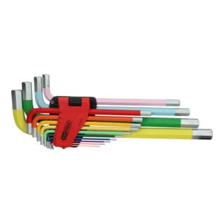 KS Tools Innensechskant-Winkelstiftschlüssel-Satz, extra lang, 14-tlg.