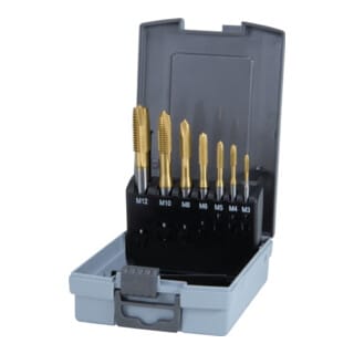 Ruko 7-teiliger Maschinengewindebohrer-Satz HSS TiN Form B