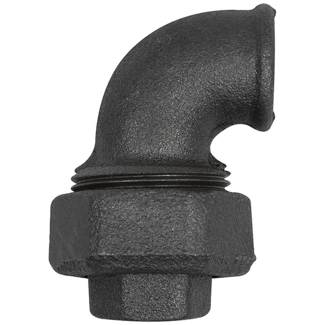 Riegler Verschr. Bogen 95, flachdicht., IG/IG Rp 1/2, Temperg. schwarz