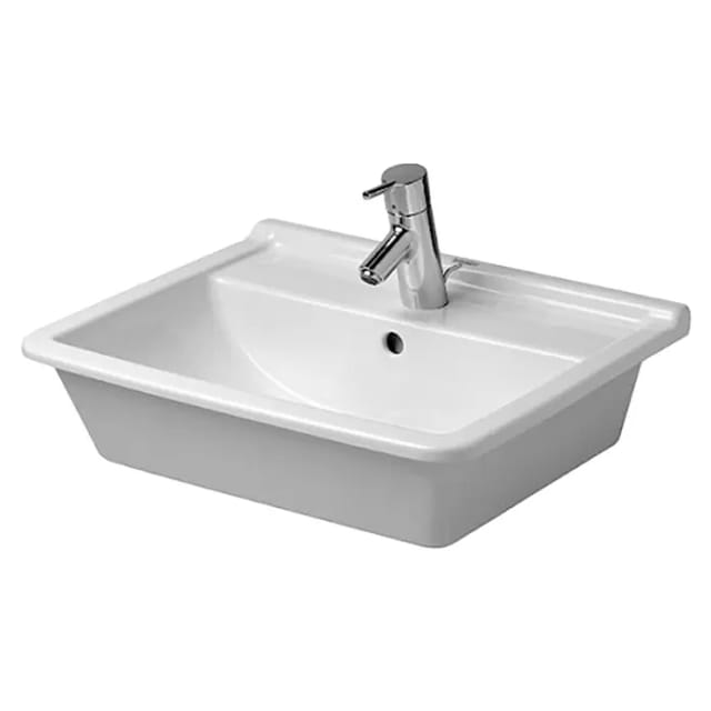 Duravit Einbauwaschtisch Starck 3 56x46,5cm, EB v ob, m HL, ÜL, HLB, weiß