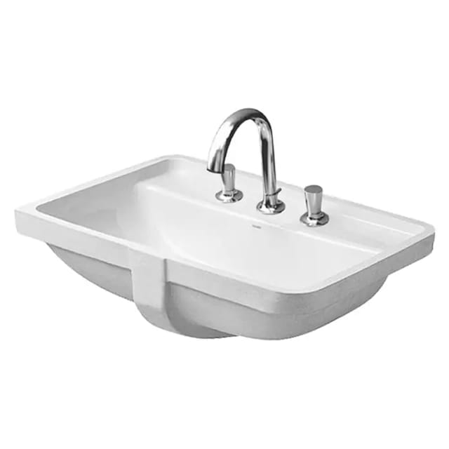 Duravit Einbauwaschtisch Starck 3 49x27cm, EB v unt, m HL, ÜL u. HLB, weiß