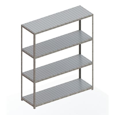 Meta Weitspannregal Speed Rack 2970 x 2500 x 800 mm verzinkt + 4 Fachebenen + Stahlpaneelen