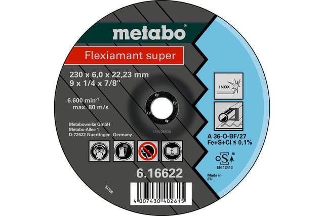 Metabo Flexiamant super 150x6,0x22,23 Inox, Schruppscheibe, gekröpfte Ausführung