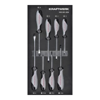 Kraftwerk Schraubendreher Schlitz PH 8-tlg. 20x40 Einlage