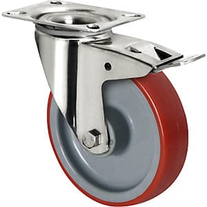 Cascoo Lenkrolle Mit Totalfeststeller Ø 80 Mm Serie N2u6 Rollenlager Edelstahl
