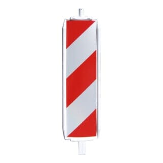 Schake Kunststoffbake Typ 60, Stutzen unten 60 x 60 mm, oben Ø42 mm , Folie Typ 2, schraffiert, doppelseitig rechts- / linksweisend, rot / weiß