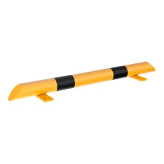 Schake Rammschutz, Balken Stahlrundrohr Ø 76mm + abgeschrägten Enden, + schwarzen Streifen, Breite 1200mm, Höhe 86 mm