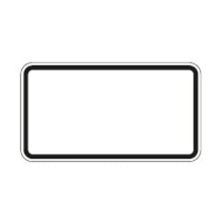 Zusatzschild blanko, 330x600mm RAL2 Grund weiß Rand schw