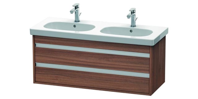 Duravit Waschtischunterschrank Ketho 115x45,5cm, Nussb Nat, 2 Schubk., wandhängend