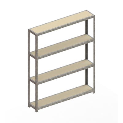 Meta Weitspannregal Speed Rack 2470 x 2000 x 400 mm verzinkt + 4 Fachebenen + Spanplatten