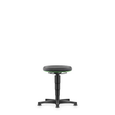 bimos Allround Hocker mit Gleiter, Supertec schwarz, Sitzh.450-650 mm, Farbring blau