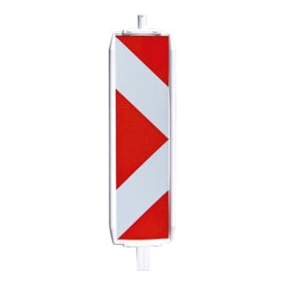 Schake Kunststoffbake Typ 60, Stutzen unten 60 x 60 mm, oben Ø42 mm , Folie Typ 2, pfeilförmig, doppelseitig rechts- / linksweisend, rot / weiß