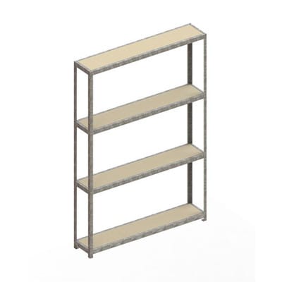 Meta Weitspannregal Speed Rack 2970 x 2000 x 400 mm verzinkt + 4 Fachebenen + Spanplatten