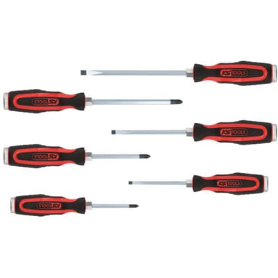 KS Tools ERGOTORQUEmax Schlagkappen-Schraubendreher-Satz, 6-teilig Schlitz, PH