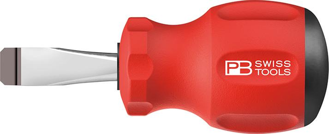 PB Swiss Tools Schraubendreher Stubby Schlitz 6,5x1 x 30mm SwissGrip