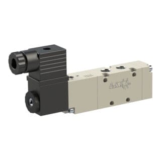 Riegler 5/2-Wegeventil elektropneumat., monostabil, G 1/4, 230 V, 50Hz