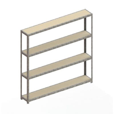 Meta Weitspannregal Speed Rack 2470 x 2500 x 400 mm verzinkt + 4 Fachebenen + Spanplatten