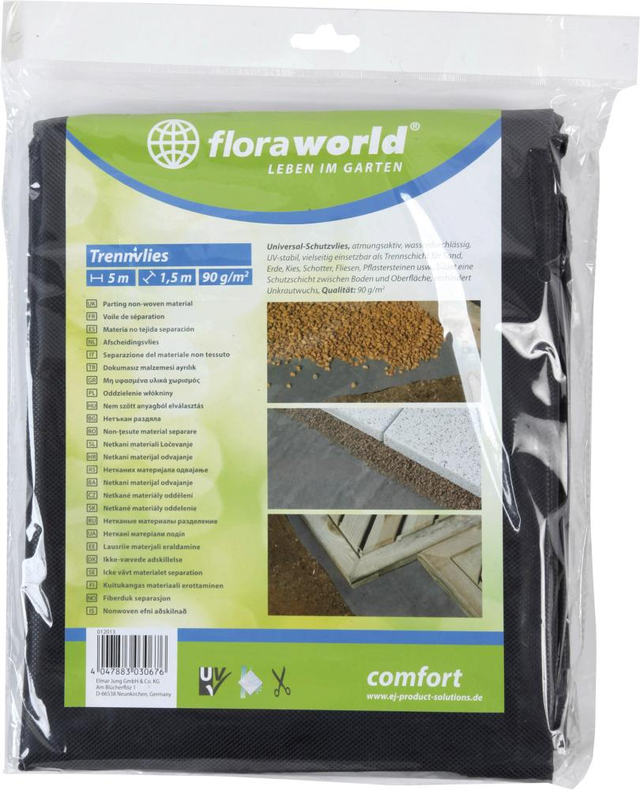 Floraworld Unkrautvlies 1x5m 90g/qm dunkelgrau
