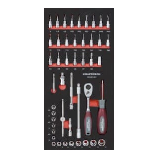 Kraftwerk Steckschlüsselsatz 1/4" 46-tlg. 20x40 Einlage