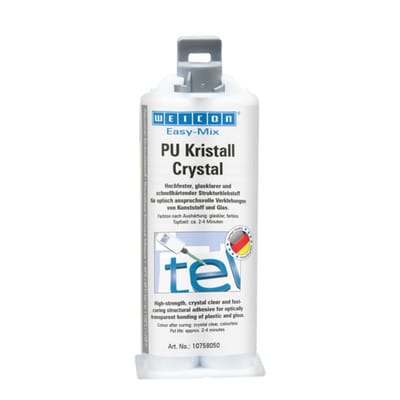 WEICON Easy-Mix PU Kristall, Polyurethan-Klebstoff, glasklar, 50 ml, glasklar