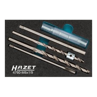 HAZET Glühkerzen-Reparatur Satz 4760-M8X1/9 Anzahl Werkzeuge: 9