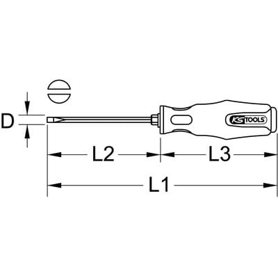 KS Tools EDELSTAHL Schraubendreher Schlitz, 6mm