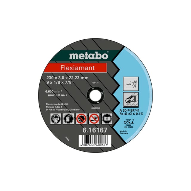 Metabo Flexiamant 125x2,5x22,23 Inox, Trennscheibe, gerade Ausführung