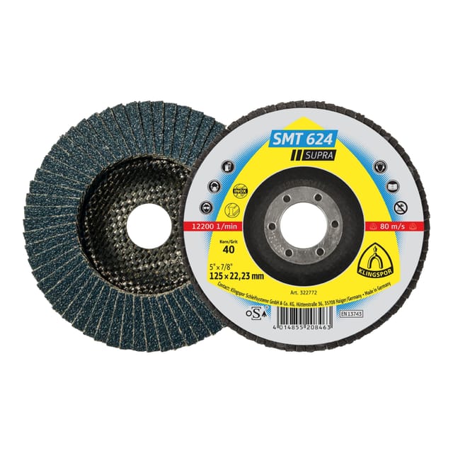Klingspor SMT 624 Schleifmopteller, 125 x 22,23 mm Korn 36 gewölbt