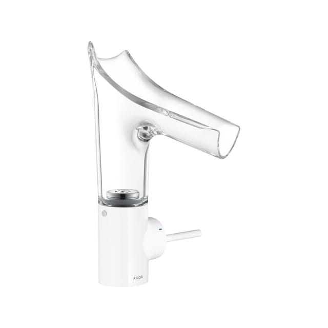hansgrohe Waschtisch-Einhebelmischer Axor Starck V 140 m Glasausl., unverschließ Abl.garn, weiß