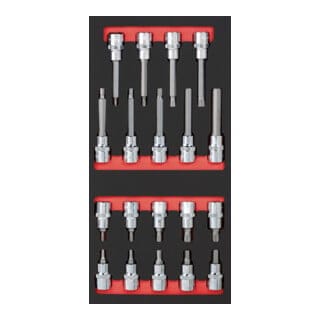 Kraftwerk Bit-Steckschlüsselsatz 1/2" 19-tlg. 20x40 Einlage
