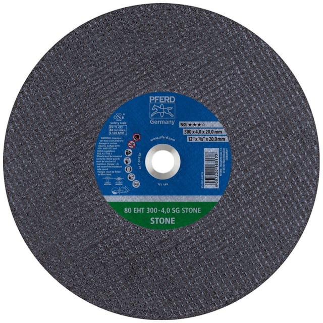 PFERD TOOLS Trennscheibe Trennschleifer EHT 300x4,0x20mm SG STONE für Stein (80 m/s)