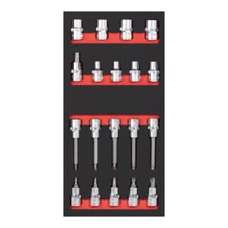 Kraftwerk Bit-Steckschlüsselsatz 1/2" TX 19-tlg. 20x40 Einlage