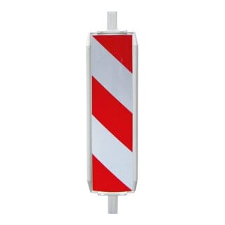 Schake Kunststoffbake Typ 60W, Stutzen oben und unten 60 x 60 mm, Folie Typ 2, schraffiert, rot/weiß, doppelseitig rechts-/ linksweisend