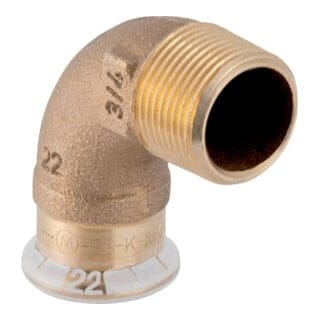 Geberit bergangswinkel Mapress d 54mmxR 2, Cu, 90G, m AG, Rotguss