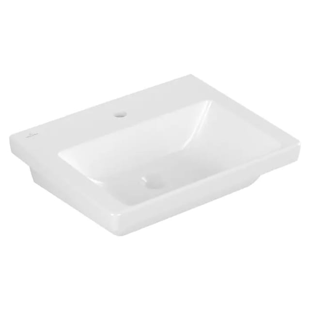 V&B Waschtisch Subway 3.0 55x44cm, eck., m 1 HL/o Überlauf, weiß