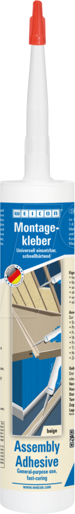 WEICON Montagekleber, schnellhärtender Montageklebstoff, 310 ml, hell beige