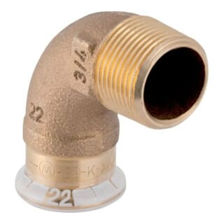 Geberit bergangswinkel Mapress d 18mmxR 3/4, Cu, 90G, m AG, Rotguss