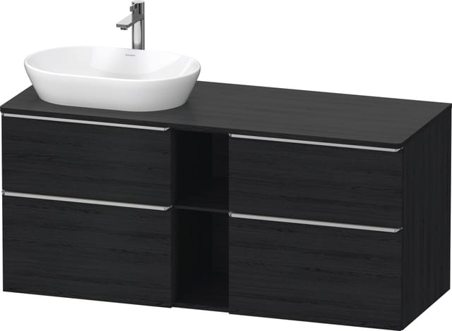 Duravit Waschtischunterschrank D-Neo 140x55cm, 2 SBK, 2 A, B L, ES geb/Ei sw