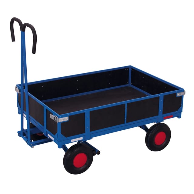 VARIOfit Handpritschenwagen mit Bordwand Vollgummibereifung 985 x 680 mm Traglast 700 kg