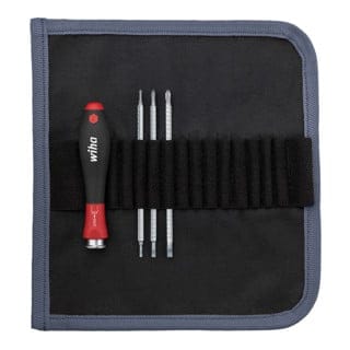 Wiha Schraubendreher mit Wechselklingen Set SYSTEM 4 Schlitz, Phillips, Außensechskant 4-tlg.