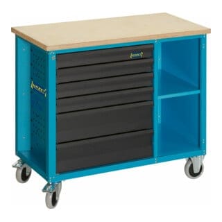 HAZET Fahrbare Werkbank 177W-6 Schubladen flach: 4 x 80 x 527 x 348 mm Schubladen hoch: 2 x 165 x 527 x 348 mm