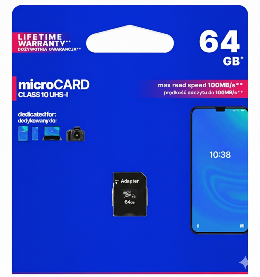 Rindle 64 Gb Microsd-speicherkarte + Uhs-i-adapter Klasse 10