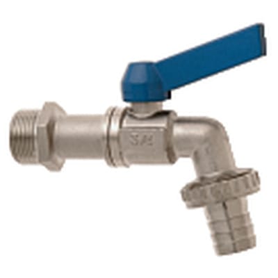 GEKA Kugelauslaufventil MS vn.Griff blau, 3/4",SB mit blauem Griff