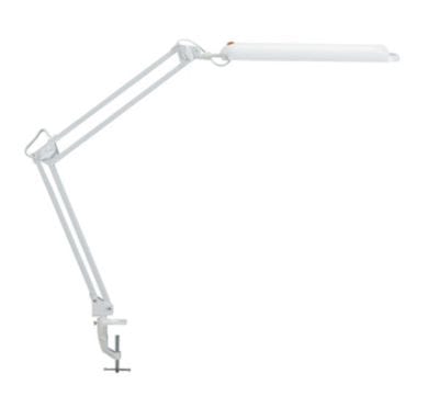Schreibtischlampe Metall/Ku.weiß H.max.450mm m.Tischklemme m.LED
