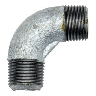 Riegler Winkel 94, 90°, AG/AG, R 3/4, schwarzer Temperguss feuerverz.